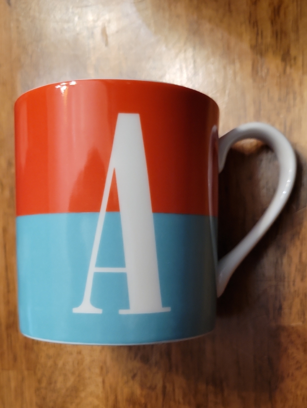 Kate Spade Lenox Monogram 'A' Ceramic Coffee Mug in Red and Blue